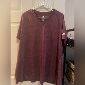 Adidas Men's Maroon V-Neck Shirt-3XL